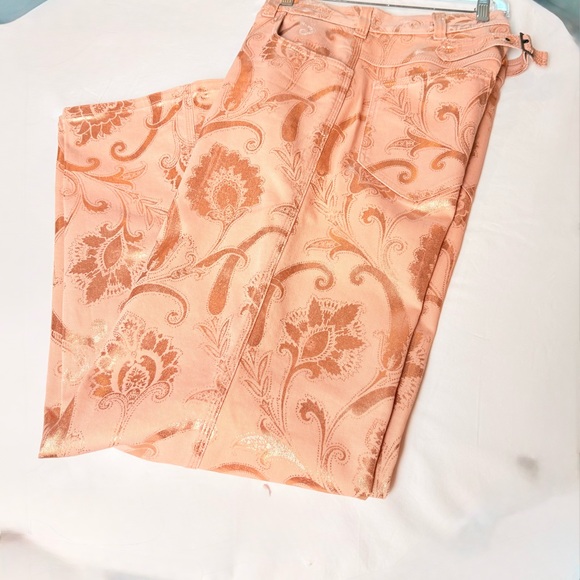 ETRO Milano FW18 Metallic Rose Gold Signature Paisley Carpenter Jeans 30 Italy - Picture 16 of 16